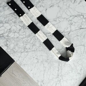 BNWOT Aldo Black and White Striped Knit Scarf